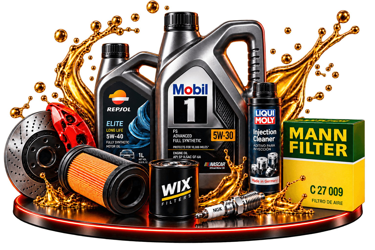 Aceites, lubricantes, filtros, batería y productos automotrices